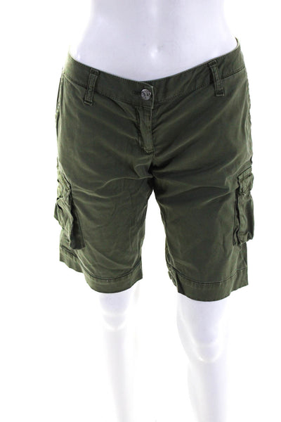 Patrizia Pepe Women's Zip Fly Cargo Shorts Green Size 42