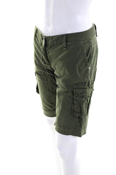 Patrizia Pepe Women's Zip Fly Cargo Shorts Green Size 42