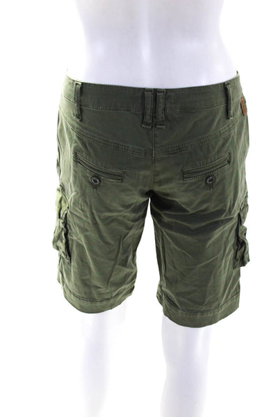 Patrizia Pepe Women's Zip Fly Cargo Shorts Green Size 42