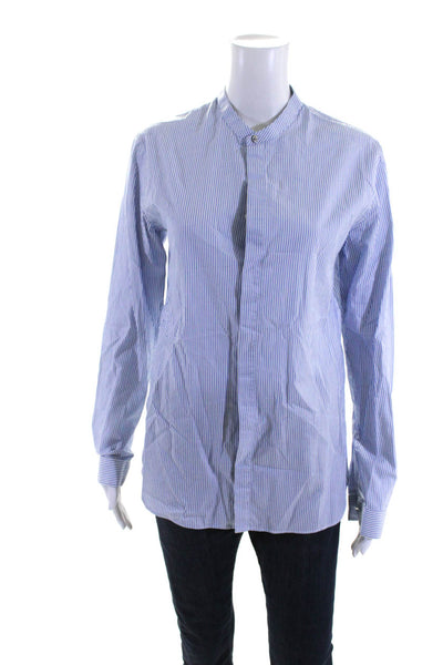 The Kooples Women's Striped Relaxed Fit Long Sleeve Button Up Shirt Blue Size XS