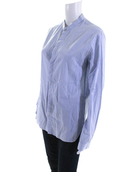 The Kooples Women's Striped Relaxed Fit Long Sleeve Button Up Shirt Blue Size XS