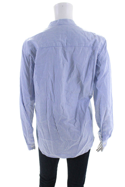 The Kooples Women's Striped Relaxed Fit Long Sleeve Button Up Shirt Blue Size XS