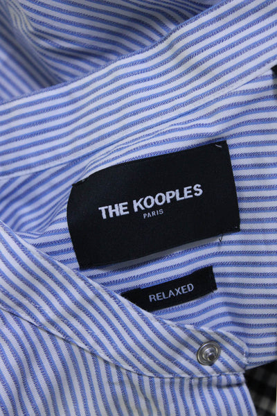 The Kooples Women's Striped Relaxed Fit Long Sleeve Button Up Shirt Blue Size XS