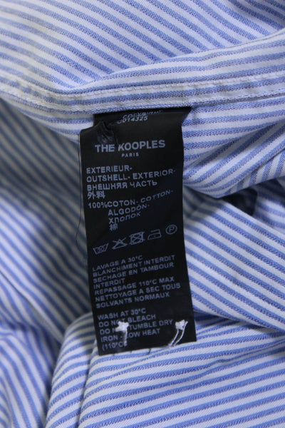 The Kooples Women's Striped Relaxed Fit Long Sleeve Button Up Shirt Blue Size XS