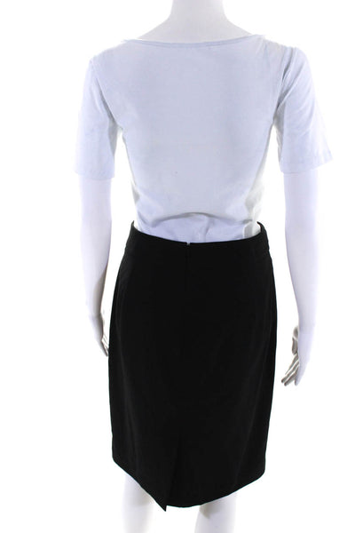 Calvin Klein Women's Knee Length Zipper Trim Lined Pencil Skirt Black Size 8