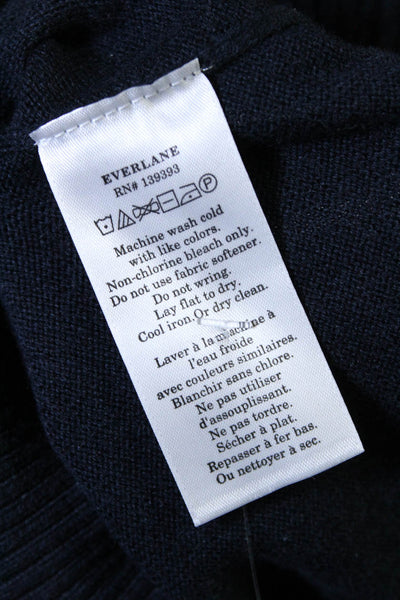 Everlane Mens Long Sleeves Sweater Navy Blue Organic Cotton Size Small