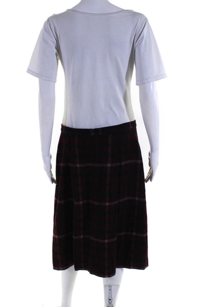 Wom&Now Womens Plaid Pleated A Line Skirt Red Blue Size EUR 42