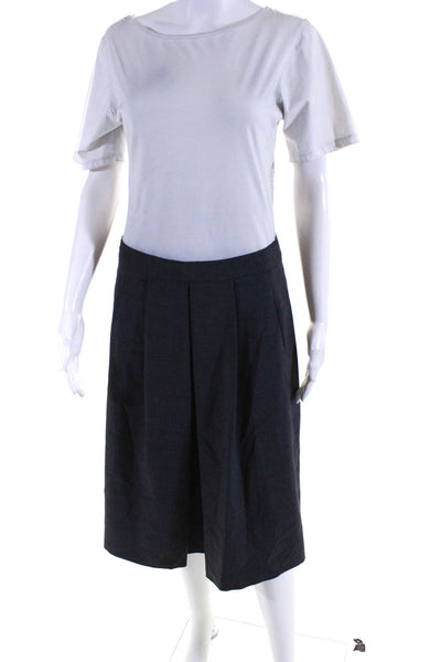 Theory Womens Pleated Margette B A Line Skirt Gray Wool Size 8