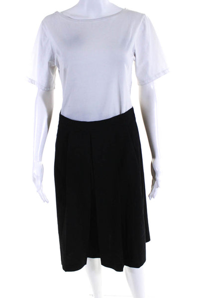 Theory Womens A Line Margette B Broadway Skirt Black Wool Size 4
