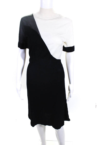 Catherine Catherine Malandrino Womens Knit High Neck Midi Dress Black Size M