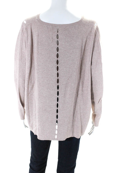 One Grey Day Women's Long Sleeve Cut Out Pullover Sweater Pink Size L