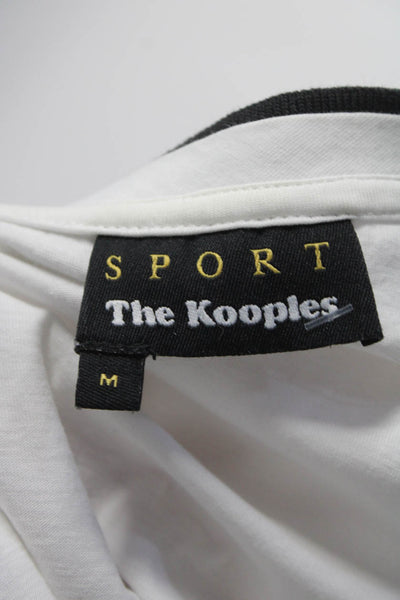 Sport The Kooples Womens Cotton Short Sleeve V-Neck T-Shirt Top White Size M