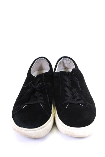 New Republic Suede Velvet Low Top Lace Up Platform Sneakers Black Size 10.5W 9M