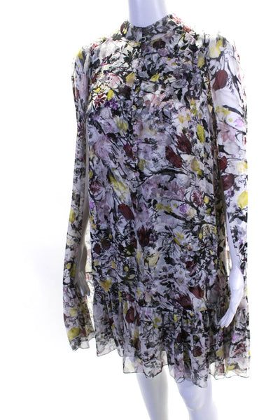 Erdem Women's Floral Print Sleeveless Button Front Cape Dress Multicolor Size 8