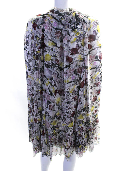 Erdem Women's Floral Print Sleeveless Button Front Cape Dress Multicolor Size 8