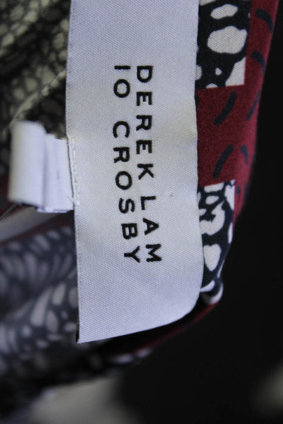 Derek Lam 10 Crosby Women's Abstract Print High Low Silk Dress Multicolor Size 0