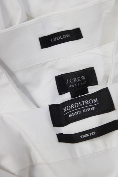 Nordstrom Men's Collar Long Sleeves Button Down Shirt White Size 16.5 Lot 2