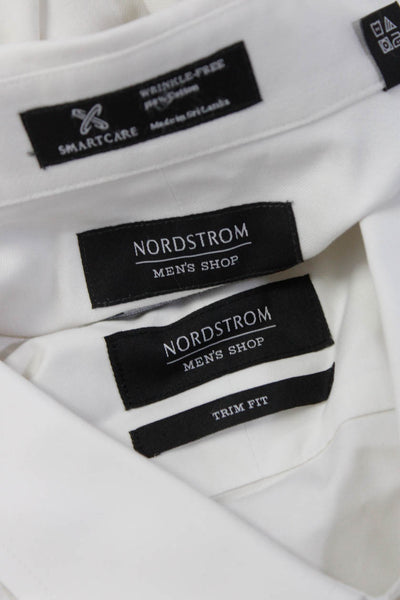 Nordstrom Men's Collar Long Sleeves Button Down Shirt White Size 16 Lot 2