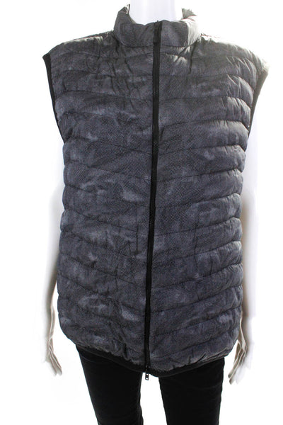 Theory Women's Full Zip Pockets Quilted Vest Black Size XL