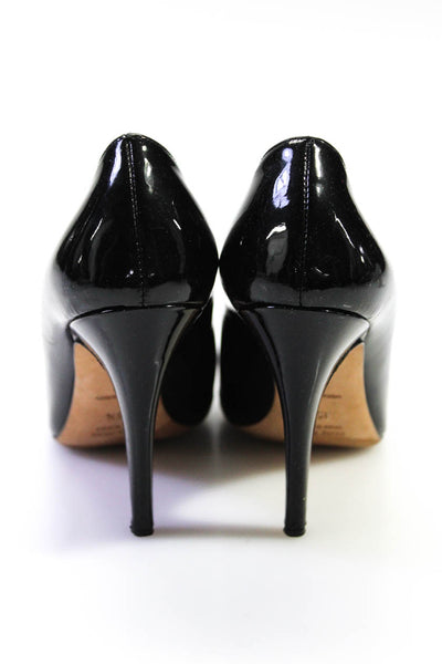 Miu Miu Womens Patent Leather Slide On Pumps Black Size 3.5 5.5