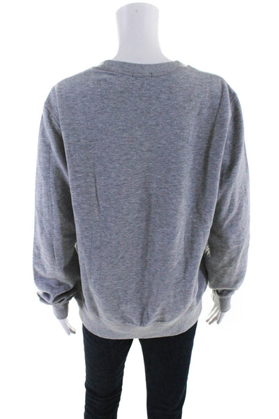 Theory Womens Gray Cotton Crew Neck Long Sleeve Pullover Sweatshirt Size M
