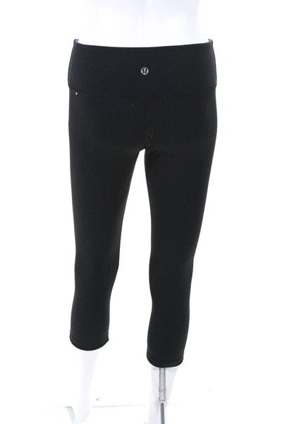 Lululemon Womens Active Low-Rise Mid-Length Compression Capri Leggings Black 4