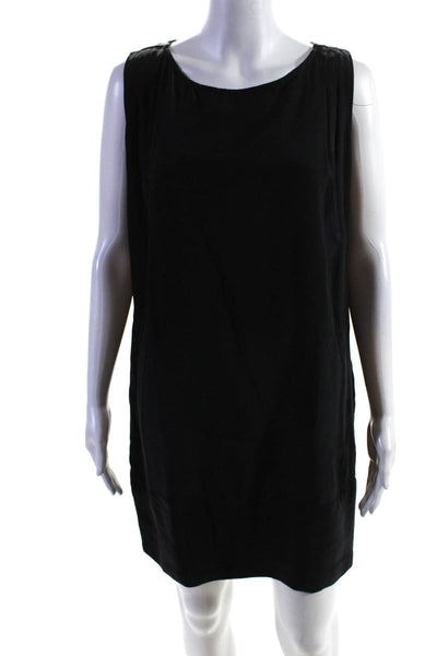 Haute Hippie Womens Sleeveless Scoop Neck Silk Shift Dress Black Size Medium