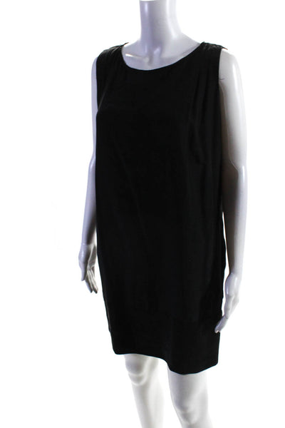 Haute Hippie Womens Sleeveless Scoop Neck Silk Shift Dress Black Size Medium