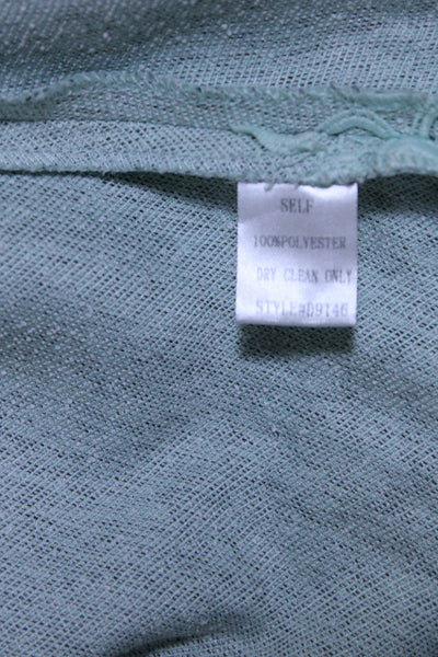 Renamed Womens Back Zip Fringe Lace Trim Shift Dress Green Size Small