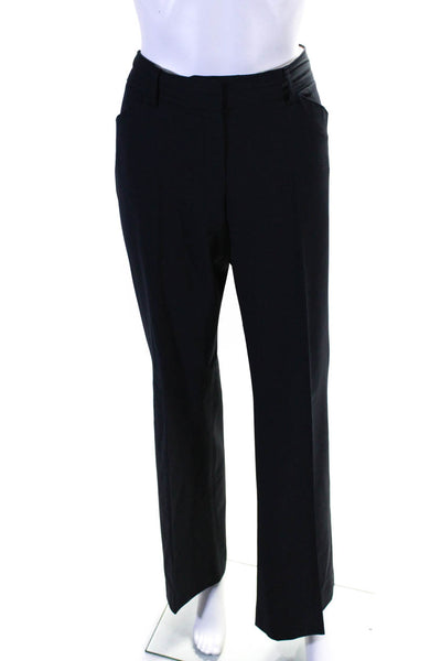 Theory Womens Wool Front Pleat Hook Closure Mid-Rise Pants Trousers Navy Size 10