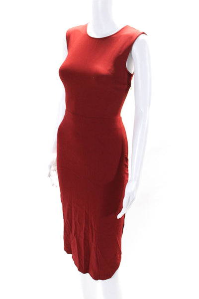 ALC Women's Sleeveless Knee Length Crewneck Sheath Dress Red Size 2