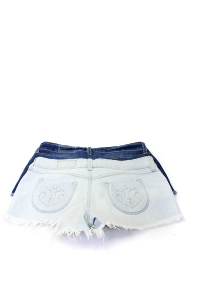 Siwy Womens Blue Light Wash Low Rise Distress Mini Denim Shorts Size 26 Lot 2