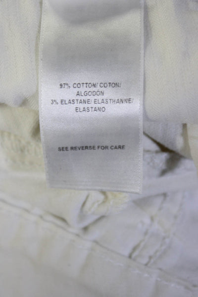 Siwy Womens Solid White Distress Mid-Rise Mini Cotton Denim Shorts Size 26