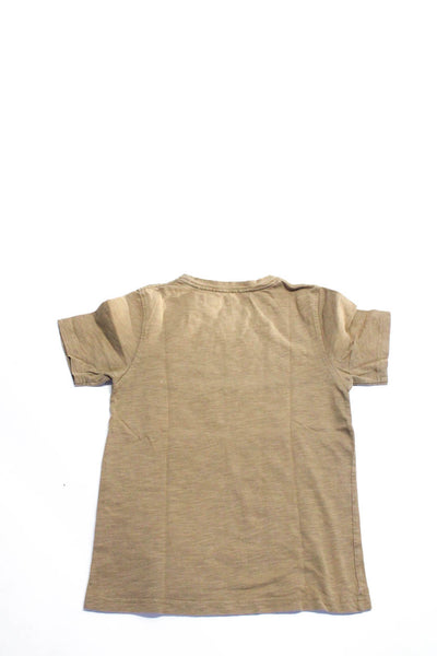 Kith Childrens Boys Logo Print Short Sleeve Crew Neck Tee Shirt Beige Size 12