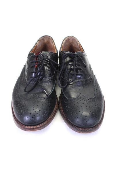 Johnston & Murphy Mens Wing Top Brogue Leather Oxfords Black Size 8.5