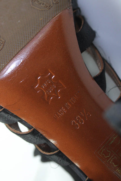 Lanvin Womens Grosgrain Satin Strappy Stiletto Sandals Black Size 38.5 8.5