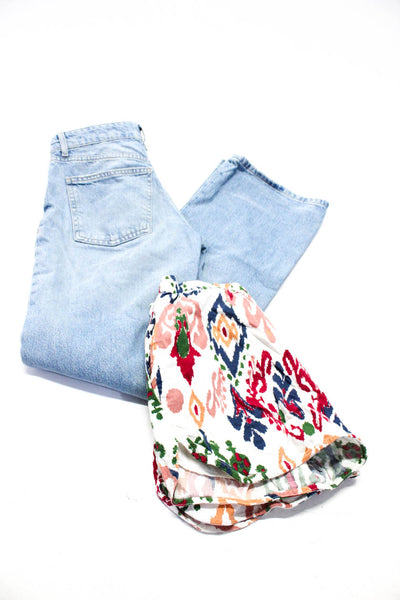Zara Womens Ikat Print Shorts Jeans Multi Colored Size Small 2 Lot 2