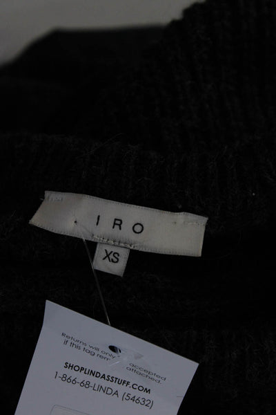IRO Womens Pullover Crew Neck Sweatshirt Gray Black Size Extra Small
