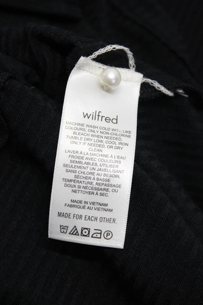 Wilfred Line And Dot Women's Ribbed Long Sleeve Tops Black Size XXS XS Lot 2