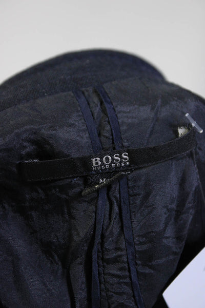 Boss Hugo Boss Womens Wool Long Sleeve Asymmetrical Zipper Jacket Blue Size 4