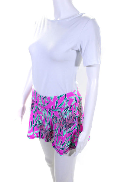 Lily Pulitzer Women's Abstract Print Activewear Mini Skort Pink Size XS