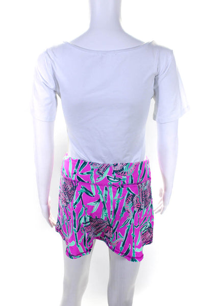 Lily Pulitzer Women's Abstract Print Activewear Mini Skort Pink Size XS