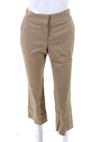 Piazza Sempione Womens Zipper Fly High Rise Pinstriped Pants Brown Size IT 38