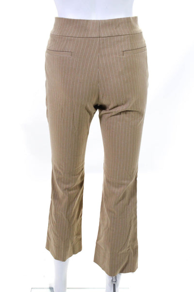 Piazza Sempione Womens Zipper Fly High Rise Pinstriped Pants Brown Size IT 38