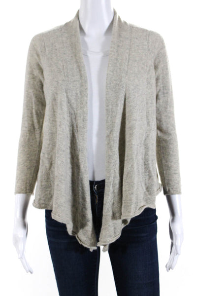 Vince Women's Cashmere Hip Length Open Front Cardigan Sweater Gray Size S