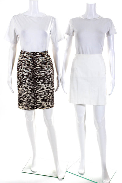 Neiman Marcus Max & Co Women's Pencil Skirts White Brown Size 4 Lot 2