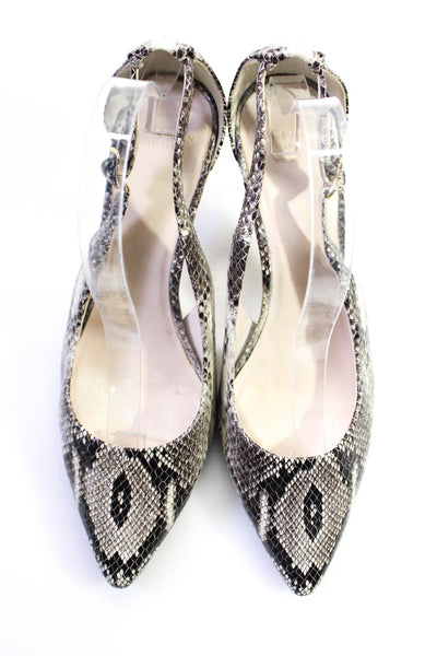 Cole Haan Grand.OS Women's Pointed Toe High Heel Snakeskin Pumps Gray Size 9