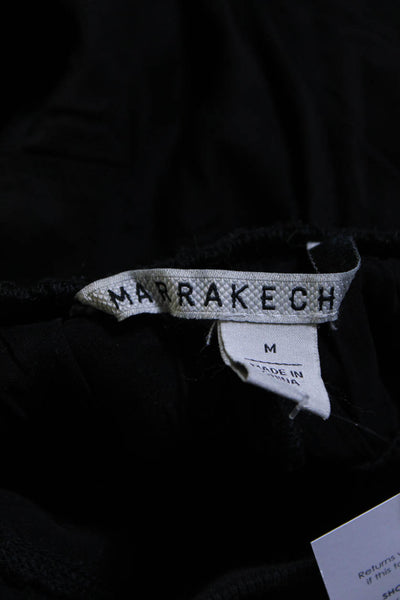 Marrakech Womens Elastic Waist Drawstring Darted Jogger Pants Black Size M
