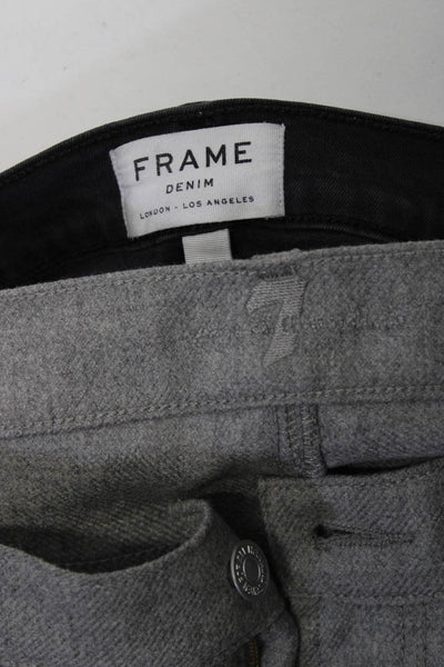 7 For All Mankind Frame Womens Wool Zip Fly Mid-Rise Pants Gray Size 25 27 Lot 2