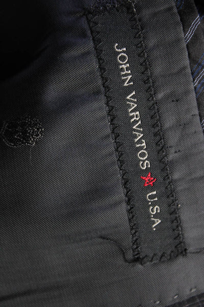 John Varvatos Star USA Mens Wool Grid Print 2 Button Suit Jacket Black Size 40R